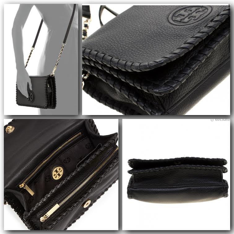 Tory Burch Black Leather Marion Crossbody Bag - ShopStyle