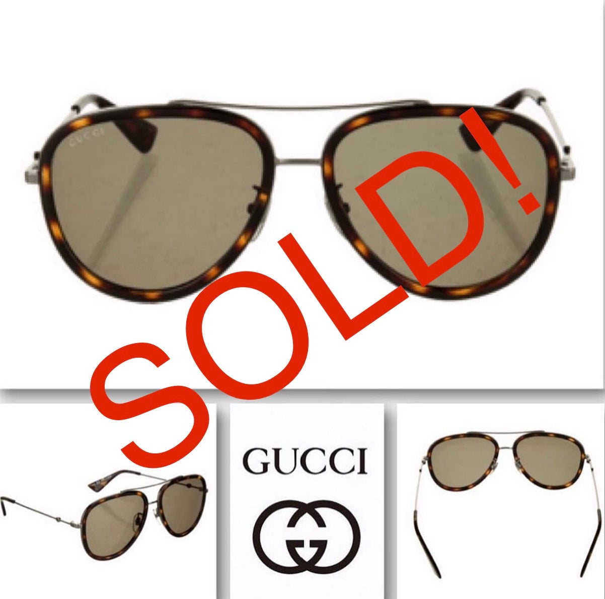 Gucci - Aviator Sunglasses - Acetate Black Glossy Green Red Web - Gucci  Eyewear - Avvenice