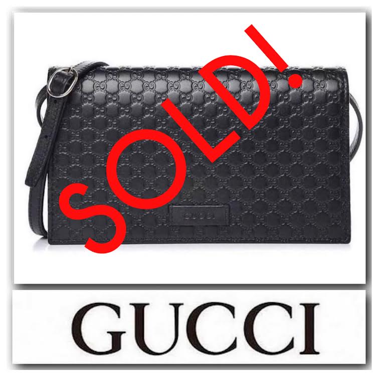 Gucci Embossed GG Logo Guccissima Leather Cross Body Bag Clutch