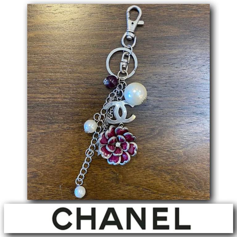 CHANEL Bag Charm with Flowers and Pearls