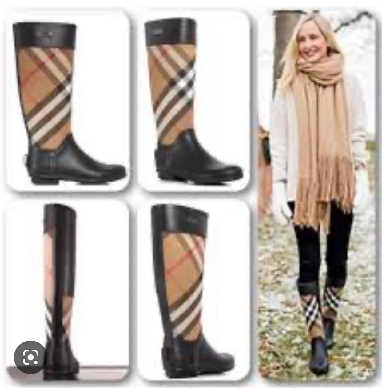 Burberry clemence rain boots discount